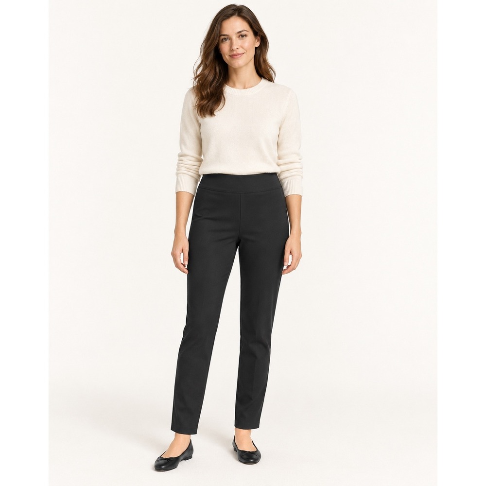 Banana Republic Womens Sloan Pants 2P Black Slim Leg Career Workwear Trousers